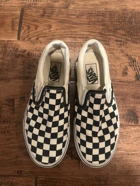 Vans Checkerboard Slip-On Sneakers - Black & White